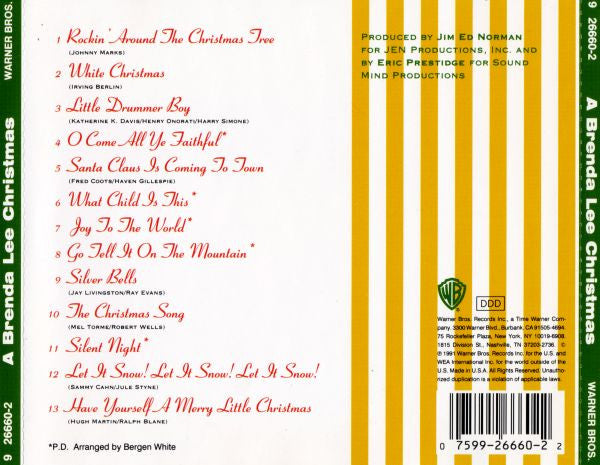 Brenda Lee : A Brenda Lee Christmas (In The New Old Fashioned Way) (CD, Album, RE)