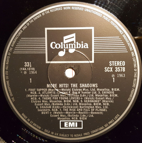 The Shadows : More Hits! The Shadows (LP, Comp, RE)