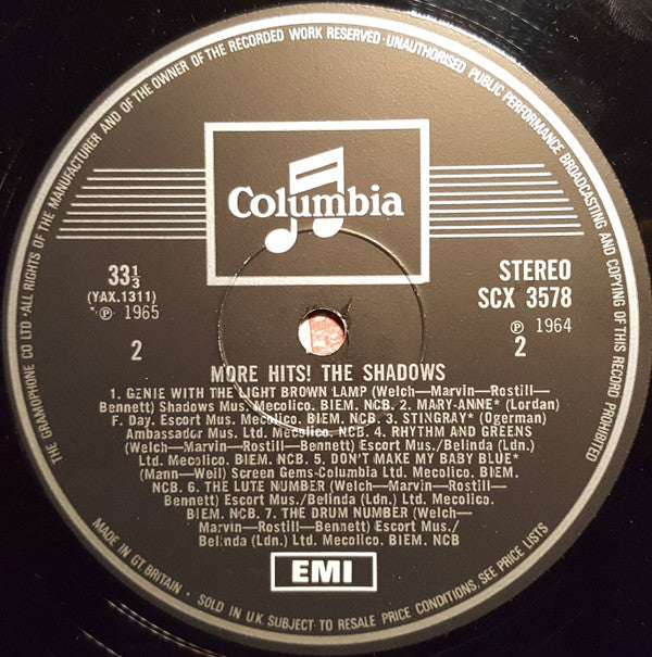 The Shadows : More Hits! The Shadows (LP, Comp, RE)