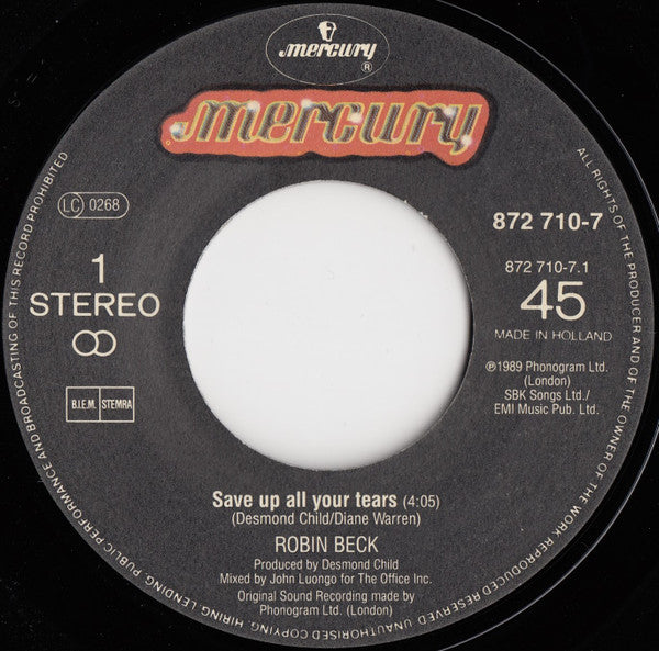 Robin Beck : Save Up All Your Tears (7", Single)