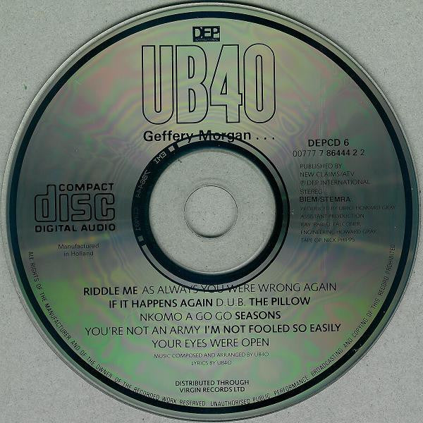 UB40 : Geffery Morgan... (CD, Album, RE)