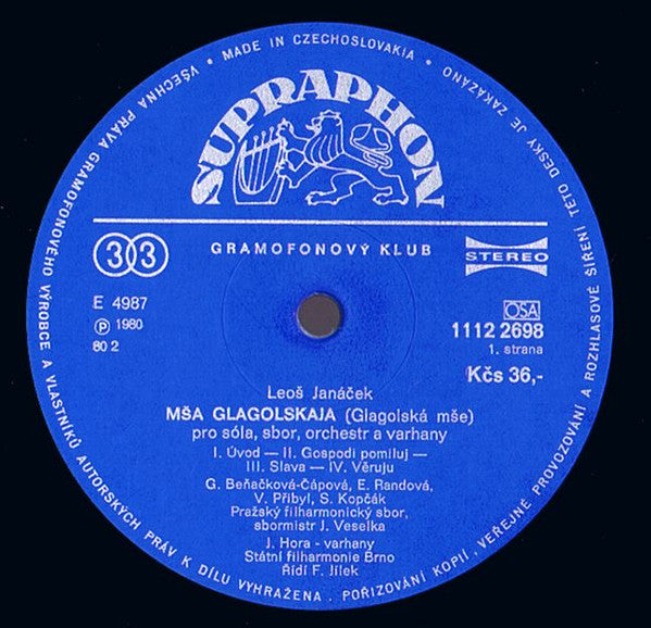 Leoš Janáček : Mša Glagolskaja  (LP)