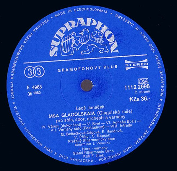 Leoš Janáček : Mša Glagolskaja  (LP)