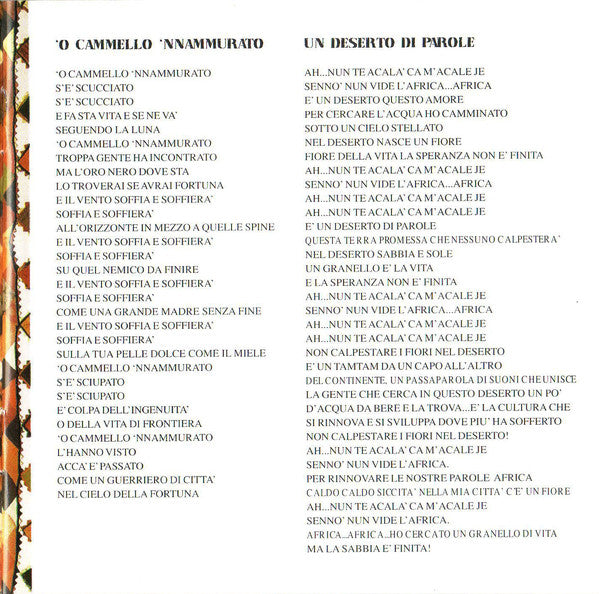 Pino Daniele : Non Calpestare I Fiori Nel Deserto (CD, Album)