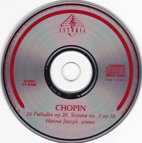 Frédéric Chopin – Hanna Jaszyk : 24 Préludes Op. 28, Sonata No. 3 Op 58 (CD)