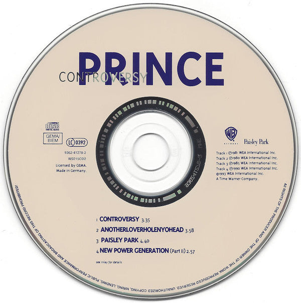 Prince : Controversy (CD, Single, CD2)
