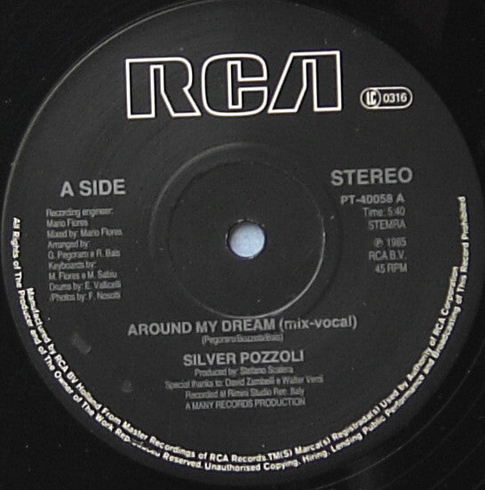 Silvio Pozzoli : Around My Dream (12")