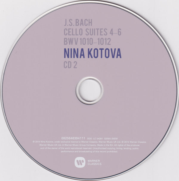 Johann Sebastian Bach, Nina Kotova : The Cello Suites (2xCD, Album)
