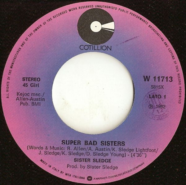 Sister Sledge : Super Bad Sisters (7")