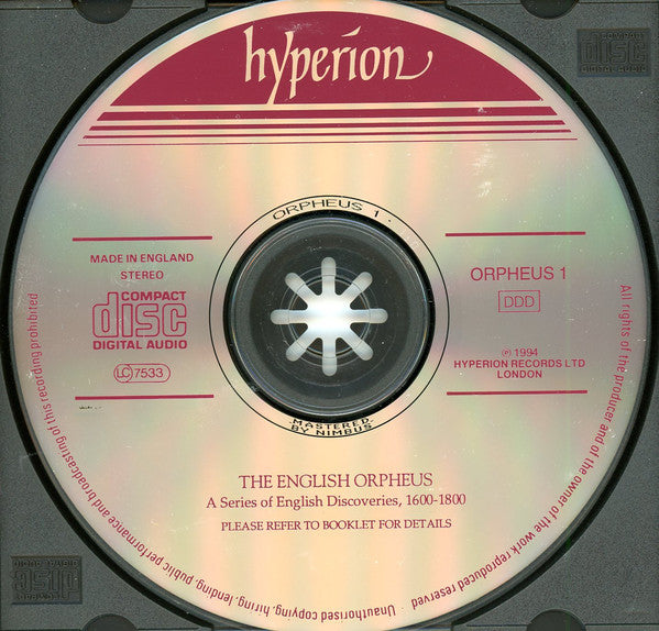 Various : The English Orpheus (A Series Of English Discoveries, 1600-1800) (CD, Comp)