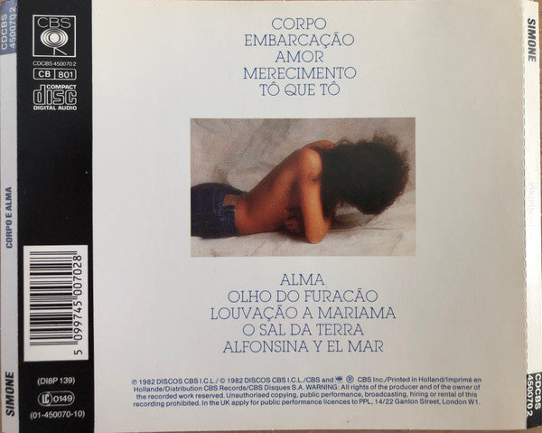 Simone (3) : Corpo E Alma (CD, Album)