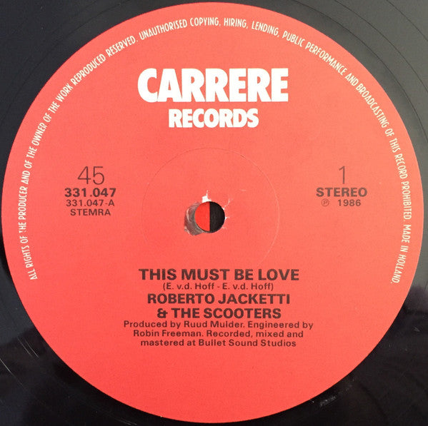 Roberto Jacketti & The Scooters : This Must Be Love (12", Maxi)