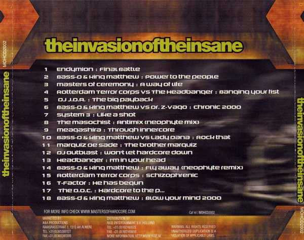 Various : Masters Of Hardcore Chapter III - Theinvasionoftheinsane (CD, Comp)