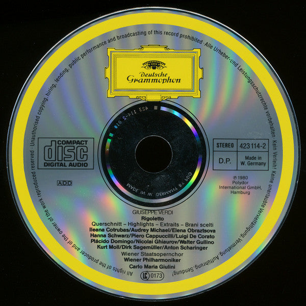 Giuseppe Verdi, Wiener Staatsopernchor, Wiener Philharmoniker, Carlo Maria Giulini : Rigoletto - Highlights (CD, Album, RE)