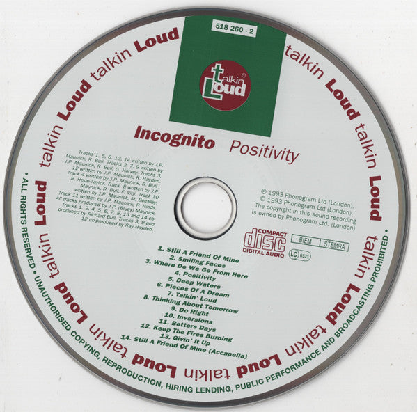 Incognito : Positivity (CD, Album)