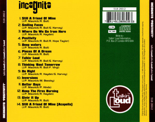 Incognito : Positivity (CD, Album)