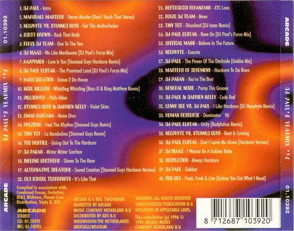 Paul Elstak : DJ Paul's Year Mix '96 (CD, Mixed)