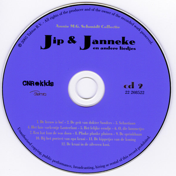 Annie M.G. Schmidt : Jip En Janneke En Andere Liedjes (2xCD)