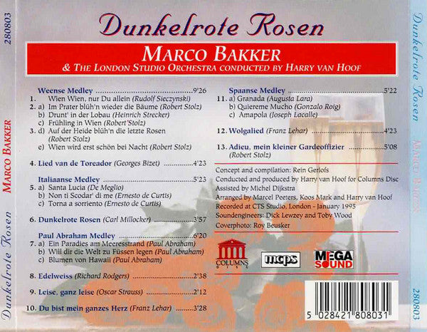 Marco Bakker & The London Studio Orchestra Conducted By Harry van Hoof : Dunkelrote Rosen (CD, Album)