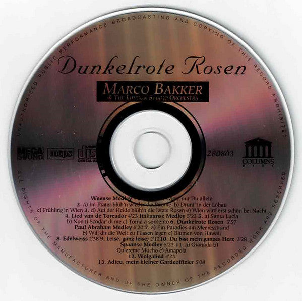 Marco Bakker & The London Studio Orchestra Conducted By Harry van Hoof : Dunkelrote Rosen (CD, Album)