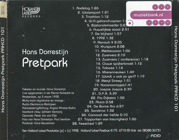 Hans Dorrestijn : Pretpark (CD, Album)