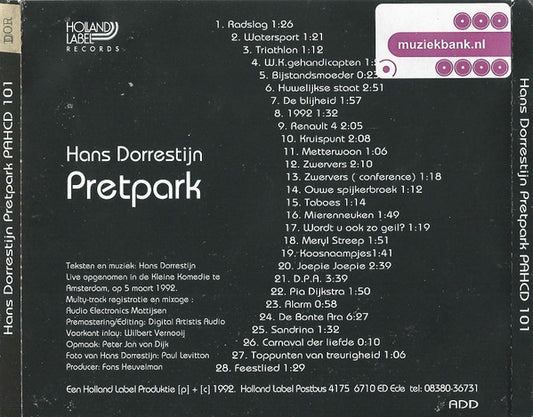 Hans Dorrestijn : Pretpark (CD, Album)