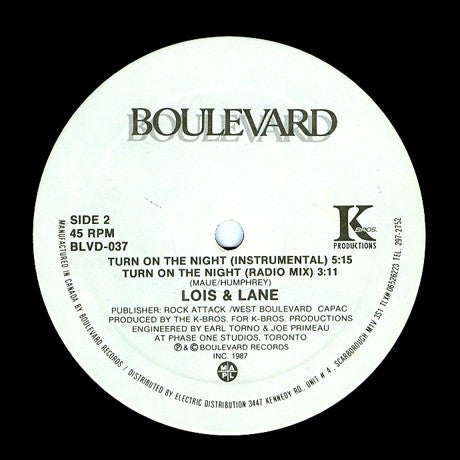 Lois And Lane : Turn On The Night (12")