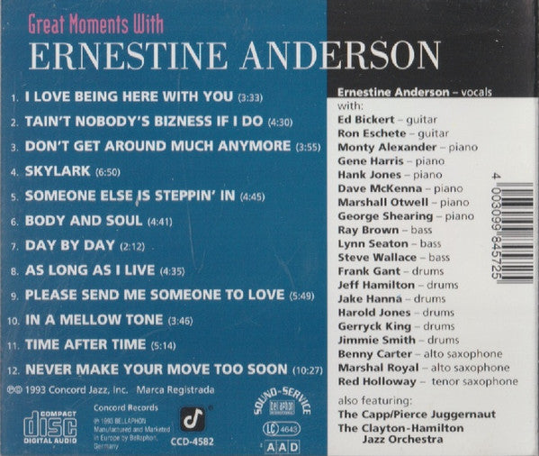 Ernestine Anderson : Great Moments With Ernestine Anderson (CD, Comp)