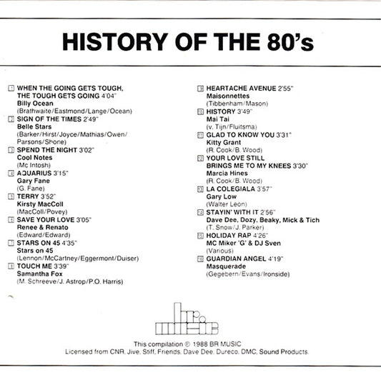 Various : History Of The 80's (CD, Comp)