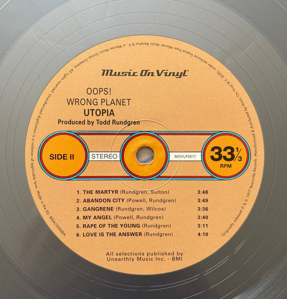 Utopia (5) : Oops! Wrong Planet (LP, Album, Ltd, Num, RE, Sil)