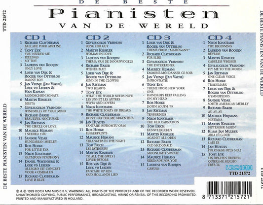 Various : De Beste Pianisten Van De Wereld (4xCD + Box)