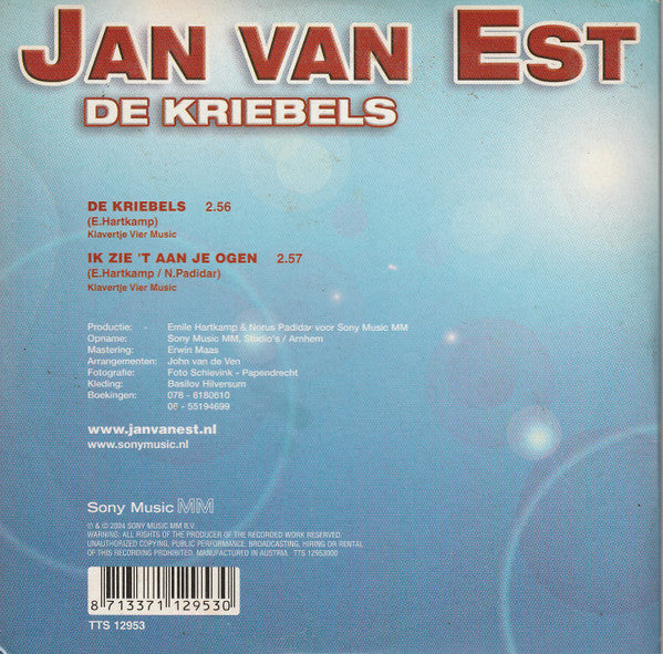 Jan van Est : De Kriebels (CD, Single)