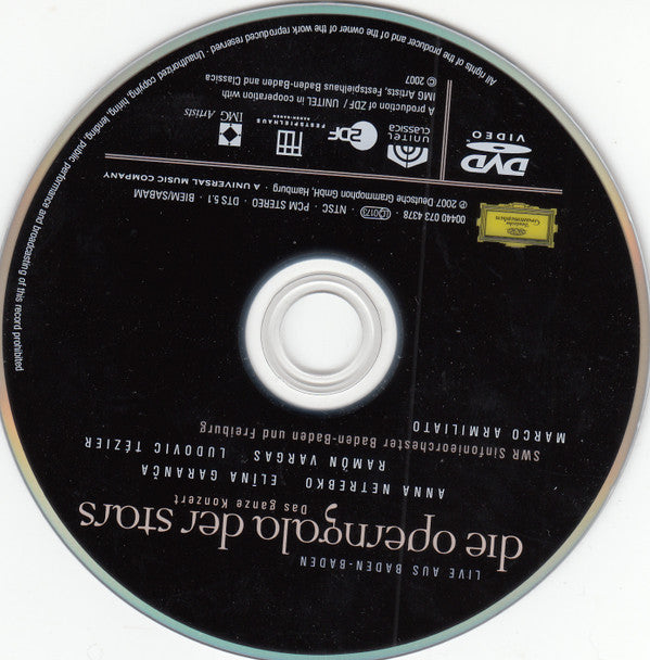 Anna Netrebko, Elīna Garanča, Ramón Vargas, Ludovic Tézier, Marco Armiliato, SWR Sinfonieorchester Baden-Baden Und Freiburg : Die Operngala Der Stars - Live Aus Baden-Baden (DVD-V, Album, Copy Prot., Multichannel, NTSC)