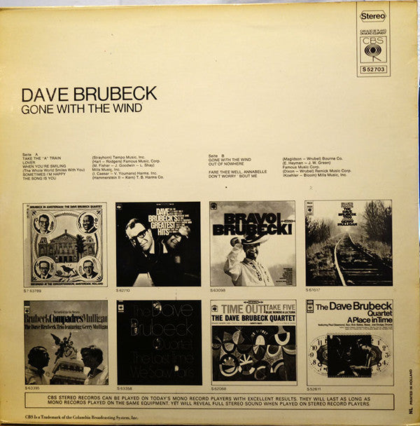 Dave Brubeck : Gone With The Wind (LP, Comp)