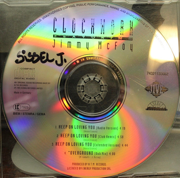 Clockwork (7) Featuring Jimmy Mc Foy : Keep On Loving You (CD, Maxi)