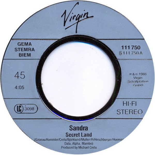 Sandra : Secret Land (7", Single)