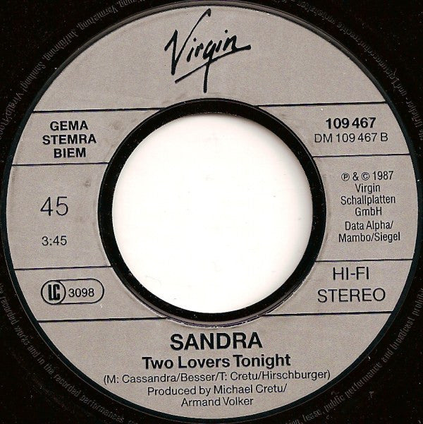 Sandra : Stop For A Minute (7", Single)