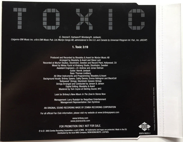 Britney Spears : Toxic (CD, Single, Promo)