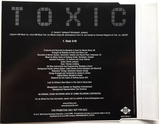 Britney Spears : Toxic (CD, Single, Promo)