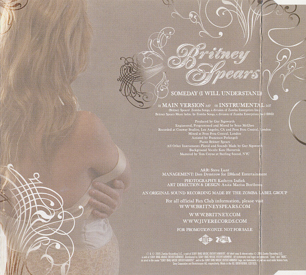 Britney Spears : Someday (I Will Understand) (CD, Single, Promo)