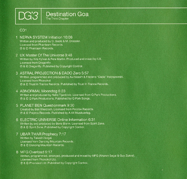 Various : Destination Goa - The Third Chapter - DG3 (2xCD, Comp)