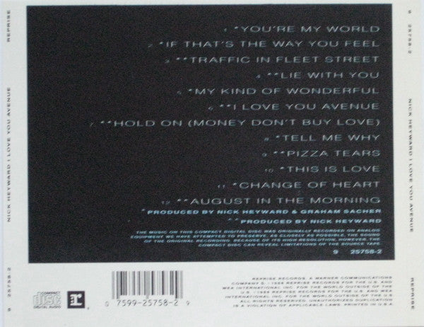 Nick Heyward : I Love You Avenue (CD, Album)
