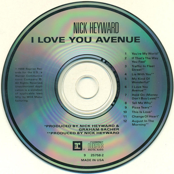 Nick Heyward : I Love You Avenue (CD, Album)