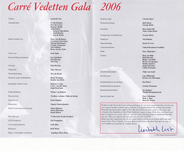 Liesbeth List : Carré Vedetten Gala - Liesbeth List In Concert (DVD-V, Album, Dlx, PAL + CD, Album, Dlx)