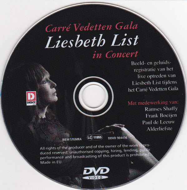Liesbeth List : Carré Vedetten Gala - Liesbeth List In Concert (DVD-V, Album, Dlx, PAL + CD, Album, Dlx)