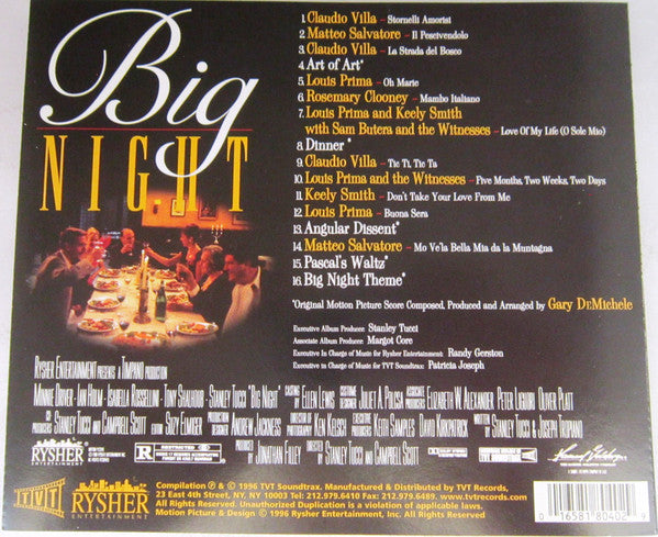 Various : Big Night (Original Motion Picture Soundtrack) (CD, Comp)