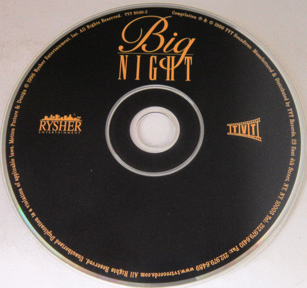 Various : Big Night (Original Motion Picture Soundtrack) (CD, Comp)