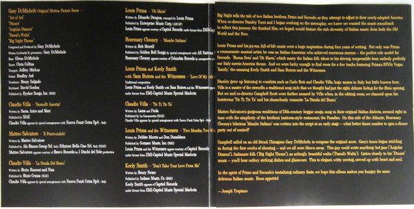 Various : Big Night (Original Motion Picture Soundtrack) (CD, Comp)