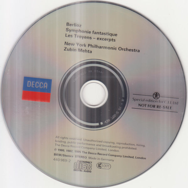 Hector Berlioz : New York Philharmonic, Zubin Mehta : Symphonie Fantastique / Les Troyens (Excerpts) (CD, Comp, RE, S/Edition)