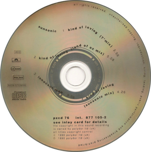 Sunsonic : Kind Of Loving (CD, Single)